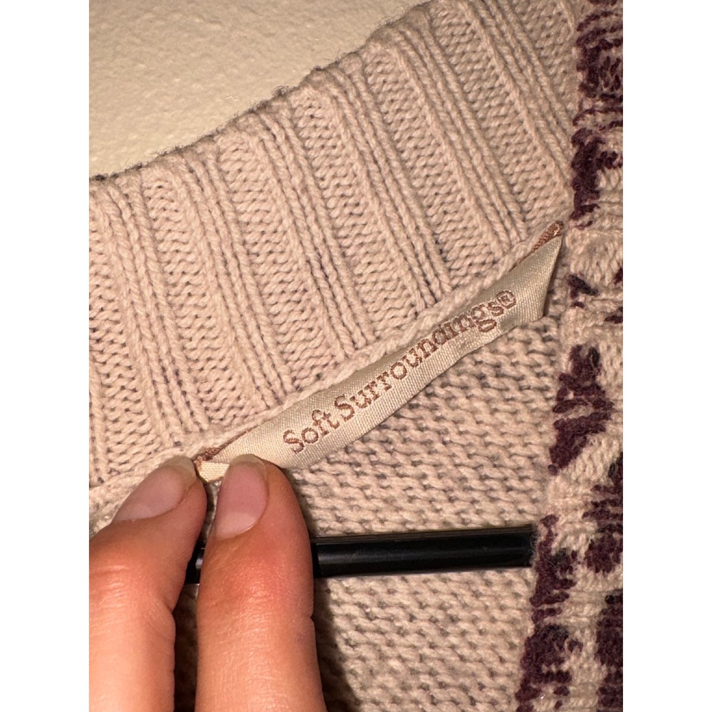 Soft Surroundings Oversized Knit Poncho Wrap Abstract Paisley Print Shawl - Picture 4 of 15